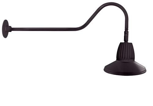RAB GN2LED13NRSTA 13W LED Gooseneck Straight Shade with 35" Goose Arm, 4000K (Neutral), Rectangular Reflector, 15" Straight Shade, Bronze Finish
