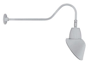 RAB GN2LED13NSAC11S 13W LED Gooseneck Cone Shade with 35" Goose Arm, 4000K Color Temperature (Neutral), Spot Reflector, 11" Angled Cone Shade, Silver Finish