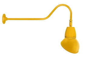 RAB GN2LED13NSAD11YL 13W LED Gooseneck Dome Shade with 35" Goose Arm, 4000K (Neutral), Spot Reflector, 11" Angled Dome Shade, Yellow Finish