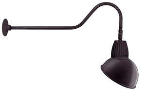 RAB GN2LED13NSADA 13W LED Gooseneck Dome Shade with 35" Goose Arm, 4000K (Neutral), Spot Reflector, 15" Angled Dome Shade, Bronze Finish