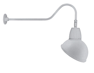 RAB GN2LED13NSADS 13W LED Gooseneck Dome Shade with 35" Goose Arm, 4000K (Neutral), Spot Reflector, 15" Angled Dome Shade, Silver Finish