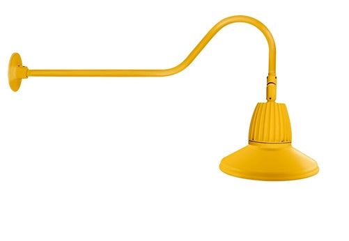 RAB GN2LED13NSSTYL 13W LED Gooseneck Straight Shade with 35" Goose Arm, 4000K (Neutral), Spot Reflector, 15" Straight Shade, Yellow Finish