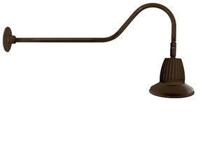 RAB GN2LED13NST11BWN 13W LED Gooseneck Straight Shade with 35" Goose Arm, 4000K (Neutral), Flood Reflector, 11" Straight Shade, Brown Finish