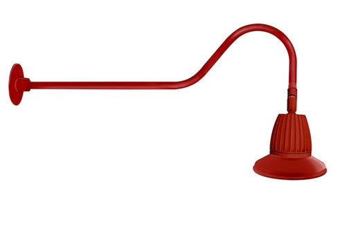 RAB GN2LED13NST11R 13W LED Gooseneck Straight Shade with 35" Goose Arm, 4000K (Neutral), Flood Reflector, 11" Straight Shade, Red Finish