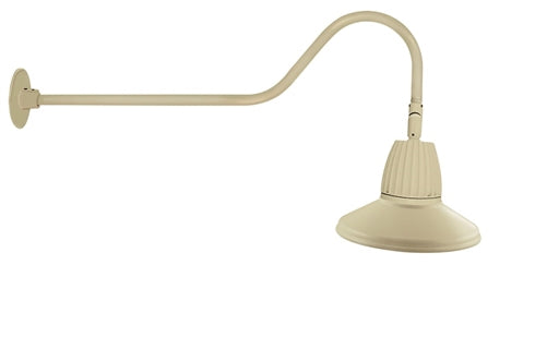 RAB GN2LED13NSTI 13W LED Gooseneck Straight Shade with 35" Goose Arm, 4000K (Neutral), Flood Reflector, 15" Straight Shade, Ivory Finish