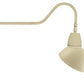 RAB GN2LED13YADI 13W LED Gooseneck Dome Shade with 35" Goose Arm, 3000K (Warm), Flood Reflector, 15" Angled Dome Shade, Ivory Finish