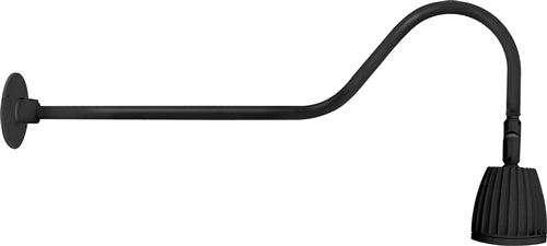 RAB GN2LED13YB 13W LED Gooseneck No Shade with 35" Goose Arm, 3000K (Warm), Flood Reflector, Black Finish