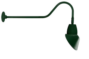 RAB GN2LED13YRAC11G 13W LED Gooseneck Cone Shade with 35" Goose Arm, 3000K Color Temperature (Warm), Rectangular Reflector, 11" Angled Cone Shade, Hunter Green Finish