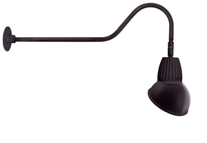 RAB GN2LED13YRAD11A 13W LED Gooseneck Dome Shade with 35" Goose Arm, 3000K (Warm), Rectangular Reflector, 11" Angled Dome Shade, Bronze Finish