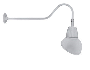 RAB GN2LED13YRAD11S 13W LED Gooseneck Dome Shade with 35" Goose Arm, 3000K (Warm), Rectangular Reflector, 11" Angled Dome Shade, Silver Finish