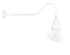 RAB GN2LED13YRAD11W 13W LED Gooseneck Dome Shade with 35" Goose Arm, 3000K (Warm), Rectangular Reflector, 11" Angled Dome Shade, White Finish