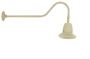 RAB GN2LED13YRST11I 13W LED Gooseneck Straight Shade with 35" Goose Arm, 3000K (Warm), Rectangular Reflector, 11" Straight Shade, Ivory Finish