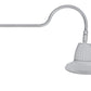 RAB GN2LED13YRST11S 13W LED Gooseneck Straight Shade with 35" Goose Arm, 3000K (Warm), Rectangular Reflector, 11" Straight Shade, Silver Finish