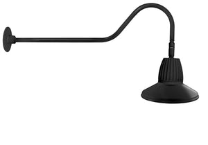 RAB GN2LED13YRSTB 13W LED Gooseneck Straight Shade with 35" Goose Arm, 3000K (Warm), Rectangular Reflector, 15" Straight Shade, Black Finish