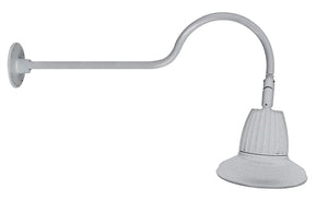 RAB GN2LED13YRSTS 13W LED Gooseneck Straight Shade with 35" Goose Arm, 3000K (Warm), Rectangular Reflector, 15" Straight Shade, Silver Finish