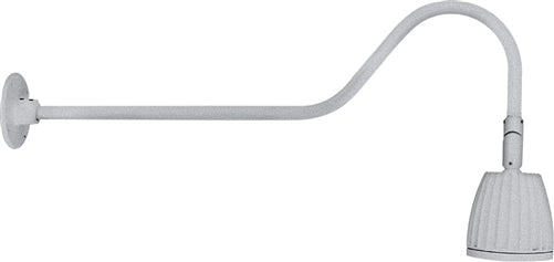 RAB GN2LED13YS 13W LED Gooseneck No Shade with 35" Goose Arm, 3000K (Warm), Flood Reflector, Silver Finish