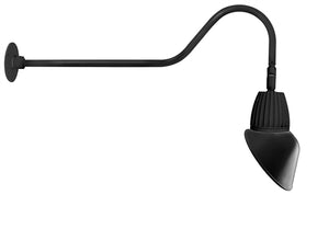RAB GN2LED13YSAC11B 13W LED Gooseneck Cone Shade with 35" Goose Arm, 3000K Color Temperature (Warm), Spot Reflector, 11" Angled Cone Shade, Black Finish