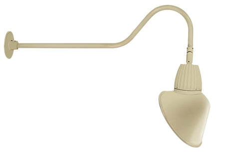 RAB GN2LED13YSACI 13W LED Gooseneck Cone Shade with 35" Goose Arm, 3000K Color Temperature (Warm), Spot Reflector, 15" Angled Cone Shade, Ivory Finish