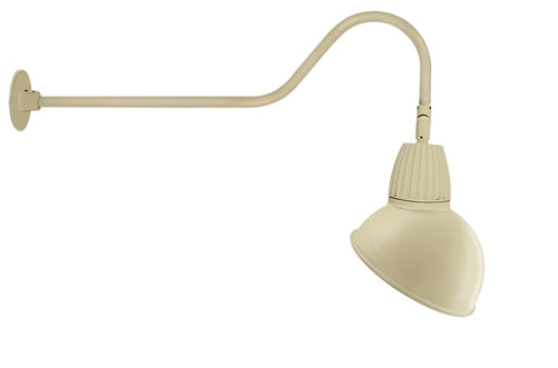 RAB GN2LED13YSADI 13W LED Gooseneck Dome Shade with 35" Goose Arm, 3000K (Warm), Spot Reflector, 15" Angled Dome Shade, Ivory Finish