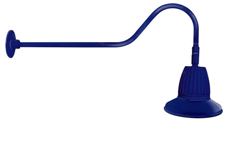 RAB GN2LED13YST11BL 13W LED Gooseneck Straight Shade with 35" Goose Arm, 3000K (Warm), Flood Reflector, 11" Straight Shade, Royal Blue Finish