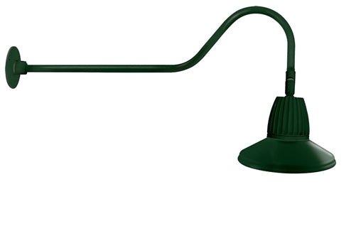 RAB GN2LED13YSTG 13W LED Gooseneck Straight Shade with 35" Goose Arm, 3000K (Warm), Flood Reflector, 15" Straight Shade, Hunter Green Finish
