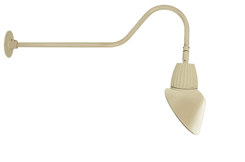 RAB GN2LED26NAC11I 26W LED Gooseneck Cone Shade with 35" Goose Arm, 4000K Color Temperature (Neutral), Flood Reflector, 11" Angled Cone Shade, Ivory Finish