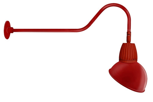 RAB GN2LED26NADR 26W LED Gooseneck Dome Shade with 35" Goose Arm, 4000K (Neutral), Flood Reflector, 15" Angled Dome Shade, Red Finish