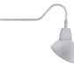 RAB GN2LED26NADS 26W LED Gooseneck Dome Shade with 35" Goose Arm, 4000K (Neutral), Flood Reflector, 15" Angled Dome Shade, Silver Finish