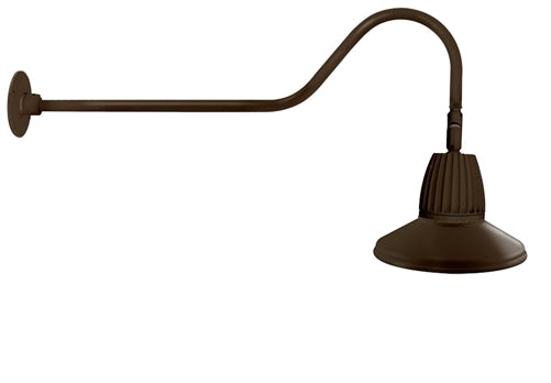 RAB GN2LED26NRSTBWN 26W LED Gooseneck Straight Shade with 35" Goose Arm, 4000K (Neutral), Rectangular Reflector, 15" Straight Shade, Brown Finish