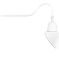 RAB GN2LED26NSAC11W 26W LED Gooseneck Cone Shade with 35" Goose Arm, 4000K Color Temperature (Neutral), Spot Reflector, 11" Angled Cone Shade, White Finish