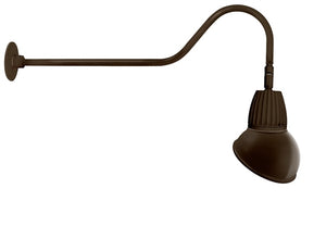 RAB GN2LED26NSAD11BWN 26W LED Gooseneck Dome Shade with 35" Goose Arm, 4000K (Neutral), Spot Reflector, 11" Angled Dome Shade, Brown Finish