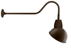RAB GN2LED26NSADBWN 26W LED Gooseneck Dome Shade with 35" Goose Arm, 4000K (Neutral), Spot Reflector, 15" Angled Dome Shade, Brown Finish