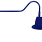 RAB GN2LED26NST11BL 26W LED Gooseneck Straight Shade with 35" Goose Arm, 4000K (Neutral), Flood Reflector, 11" Straight Shade, Royal Blue Finish
