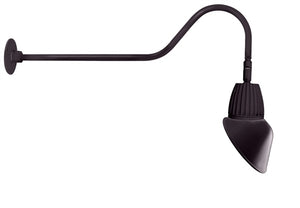 RAB GN2LED26YAC11A 26W LED Gooseneck Cone Shade with 35" Goose Arm, 3000K Color Temperature (Warm), Flood Reflector, 11" Angled Cone Shade, Bronze Finish
