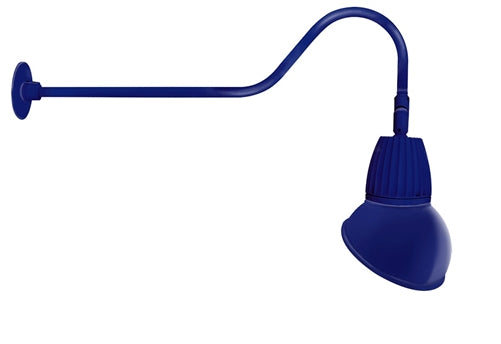 RAB GN2LED26YAD11BL 26W LED Gooseneck Dome Shade with 35" Goose Arm, 3000K (Warm), Flood Reflector, 11" Angled Dome Shade, Royal Blue Finish