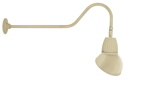 RAB GN2LED26YAD11I 26W LED Gooseneck Dome Shade with 35" Goose Arm, 3000K (Warm), Flood Reflector, 11" Angled Dome Shade, Ivory Finish