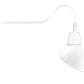 RAB GN2LED26YADW 26W LED Gooseneck Dome Shade with 35" Goose Arm, 3000K (Warm), Flood Reflector, 15" Angled Dome Shade, White Finish