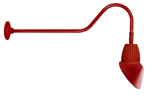 RAB GN2LED26YRAC11R 26W LED Gooseneck Cone Shade with 35" Goose Arm, 3000K Color Temperature (Warm), Rectangular Reflector, 11" Angled Cone Shade, Red Finish