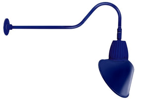 RAB GN2LED26YRACBL 26W LED Gooseneck Cone Shade with 35" Goose Arm, 3000K Color Temperature (Warm), Rectangular Reflector, 15" Angled Cone Shade, Royal Blue Finish
