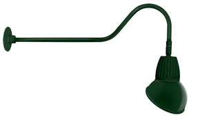 RAB GN2LED26YRAD11G 26W LED Gooseneck Dome Shade with 35" Goose Arm, 3000K (Warm), Rectangular Reflector, 11" Angled Dome Shade, Hunter Green Finish