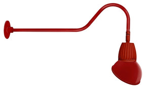 RAB GN2LED26YRAD11R 26W LED Gooseneck Dome Shade with 35" Goose Arm, 3000K (Warm), Rectangular Reflector, 11" Angled Dome Shade, Red Finish