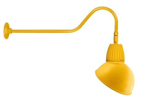RAB GN2LED26YRADYL 26W LED Gooseneck Dome Shade with 35" Goose Arm, 3000K (Warm), Rectangular Reflector, 15" Angled Dome Shade, Yellow Finish