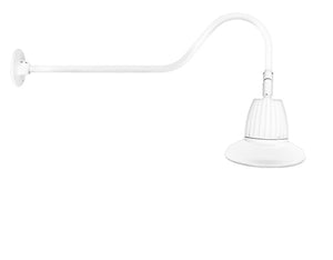 RAB GN2LED26YRST11W 26W LED Gooseneck Straight Shade with 35" Goose Arm, 3000K (Warm), Rectangular Reflector, 11" Straight Shade, White Finish