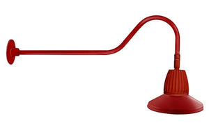 RAB GN2LED26YRSTR 26W LED Gooseneck Straight Shade with 35" Goose Arm, 3000K (Warm), Rectangular Reflector, 15" Straight Shade, Red Finish