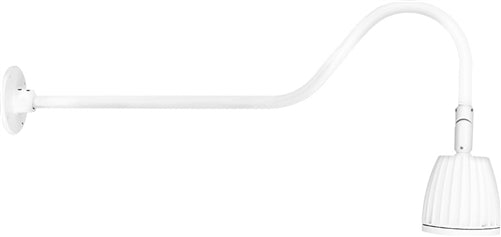 RAB GN2LED26YRW 26W LED Gooseneck No Shade with 35" Goose Arm, 3000K (Warm), Rectangular Reflector, White Finish