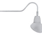 RAB GN2LED26YSAD11S 26W LED Gooseneck Dome Shade with 35" Goose Arm, 3000K (Warm), Spot Reflector, 11" Angled Dome Shade, Silver Finish