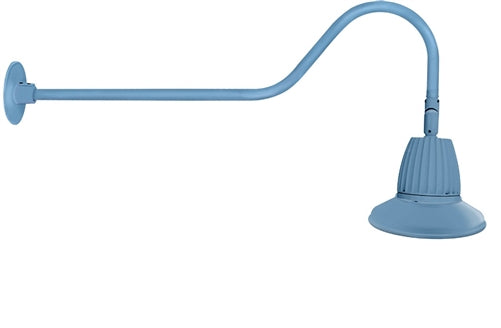 RAB GN2LED26YSST11LB 26W LED Gooseneck Straight Shade with 35" Goose Arm, 3000K (Warm), Spot Reflector, 11" Straight Shade, Light Blue Finish