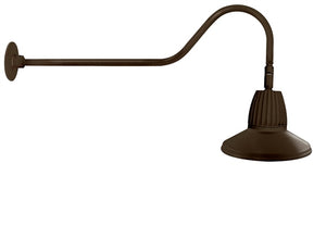 RAB GN2LED26YSTBWN 26W LED Gooseneck Straight Shade with 35" Goose Arm, 3000K (Warm), Flood Reflector, 15" Straight Shade, Brown Finish