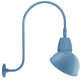 RAB GN3LED13NADLB 13W LED Gooseneck Dome Shade with Upcurve 30" High, 25" from Wall Goose Arm, 4000K (Neutral), Flood Reflector, 15" Angled Dome Shade, Light Blue Finish