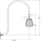 RAB RAB-GN3LED13NBL 13W LED Gooseneck No Shade with Upcurve 30" High, 25" from Wall Goose Arm 4000K (Neutral), Flood Reflector, Royal Blue Finish